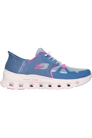 Skechers Ženy Slip-ins: Glide-Step Pro Shoes v Sedá Modrá/Ruzová