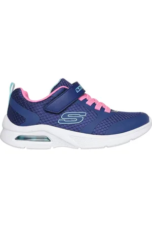 Skechers Dívky Microspec Max - Racer Gal Shoes v Tmave Modrá/Ruzový