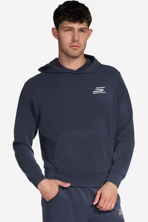 Skechers Muži SKECHCLOUD Elevate mikina v Sedá Uhlíková/Tmave Modrá