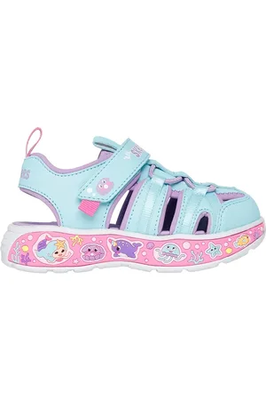 Skechers Dívky Play Scene Splash - Cute Crew Shoes v Zeleno Modrá Barva/ Levandule