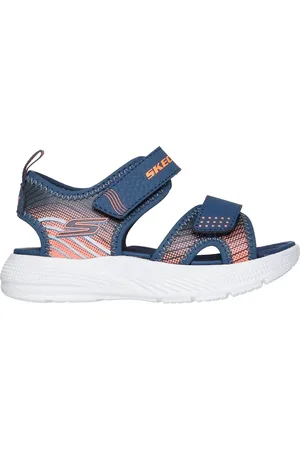 Skechers Chlapci Microspec-Splash sandály v Tmave Modrá/Oranzový