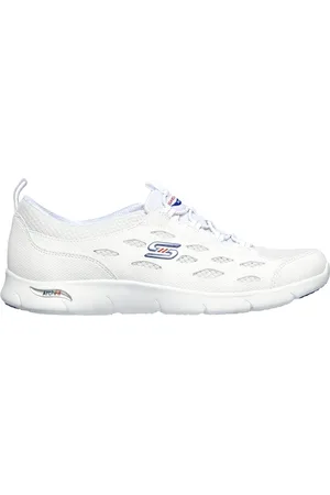 Skechers Ženy Arch Fit Refine Shoes v Bílá/Tmave Modrá