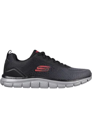 Skechers Muži Track - Ripkent Shoes v Cerná/Sedá Uhlíková