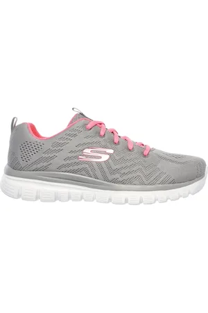 Skechers Ženy Graceful - Get Connected Shoes v Šedá/Korál