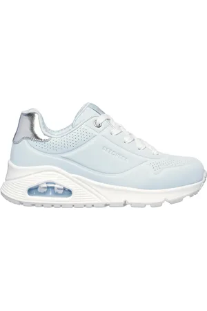 Skechers Dívky Uno Gen1 - Shimmer Away Shoes v Světle Modrá/Stříbrná