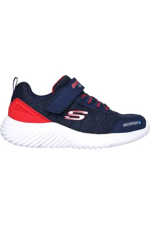 Skechers Chlapci Bounder - Dripper Drop Shoes v Tmave Modrá/Cervený