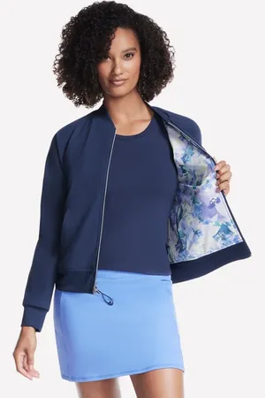 Skechers Ženy GO WALK Seascape Floral Reversible bunda v Fialový/Tyrkysová