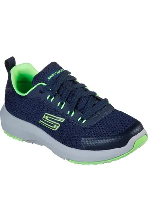 Skechers Chlapci Dynamic Tread - Nitrode Shoes v Tmave Modrá/Limetková