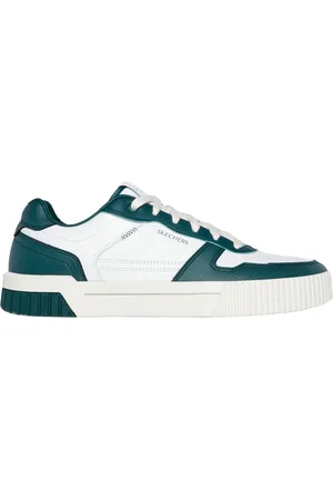 Skechers Muži Jade - Strane Teniska v Bílý/Zelený