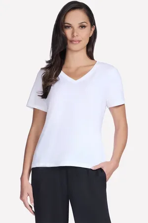 Skechers Ženy Pima V-Neck tričko v