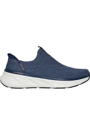 Skechers Muži Slip-ins Relaxed Fit: Edgeride - Commissioner Teniska v Tmave Modrá/Oranzový