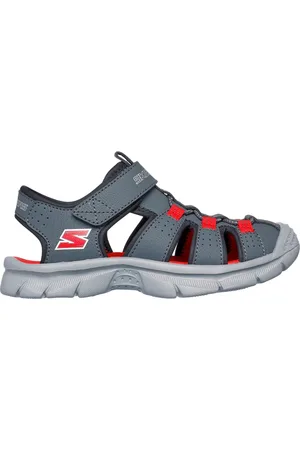 Skechers Chlapci Relix - Valdex sandály v Sedá Uhlíková/Cervené