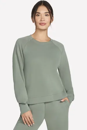 Skechers Ženy Skechluxe Elevate Crewneck v Sedohnedá/Olivová