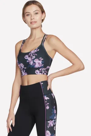 Skechers Ženy GO STRETCH Winter Bloom Bra v Černá/ Levandule