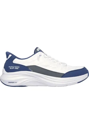 Skechers Muži Slip-ins: Contour Foam - Cozy Fit Shoes v Bílá/Tmave Modrá