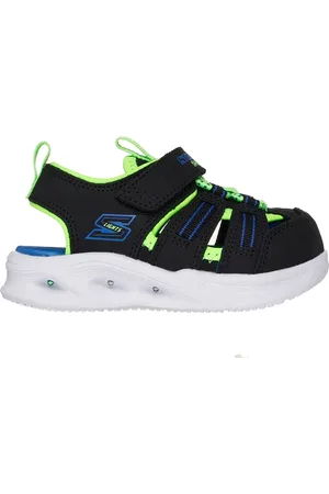 Skechers Chlapci S-Lights: Sola Glow sandály v Černá/Limetková