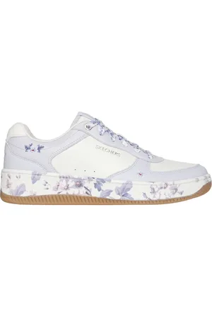 Skechers Ženy Sport Court 2.0 - Floral Frenzy Shoes v Bílý/ Levandule