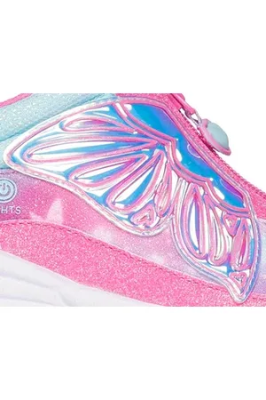 Skechers Dívky Dream Racer - Butterfly Express Shoes v Ruzový/Tyrkysová