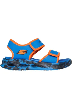 Skechers Chlapci S-Lights: Sola Glow sandály - Fusion Brights v Modrý /Oranžový