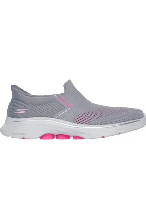 Skechers Ženy Slip-ins: GO WALK 7 - Ida Shoes v Šedá/Sytě Růžová