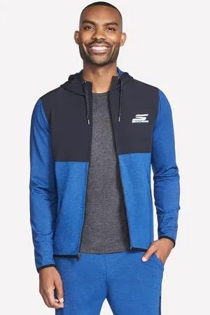 Skechers Muži SKECH-KNITS Ultra Go Weekend Full Zip mikina v Modrý/Červené