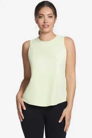 Skechers Ženy Stride Performance Tank v Světle Šedá/Limetková