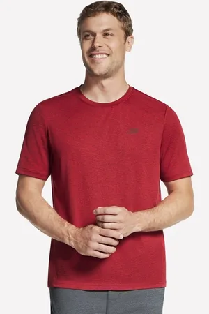 Skechers Muži Performance Charge tričko v Burgundy/Gold