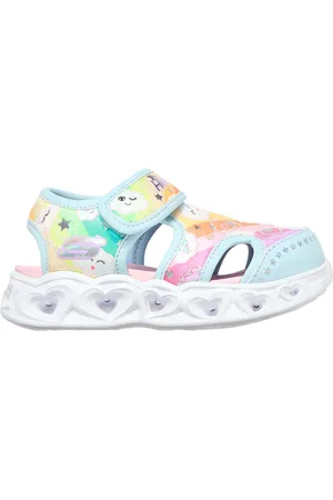 Skechers Dívky Heart Lights sandály - Cutie Clouds v