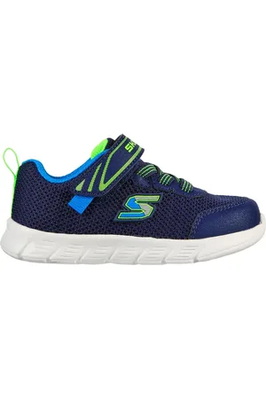Skechers Chlapci Comfy Flex - Mini Trainers Shoes v Tmave Modrá/Limetková