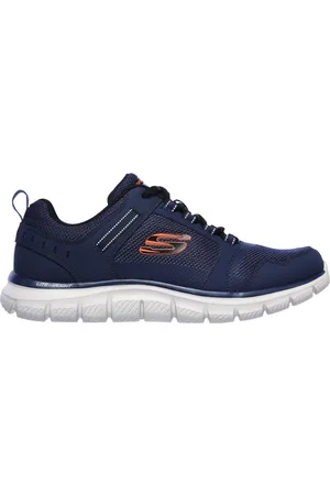 Skechers Muži Track - Knockhill Shoes v Tmave Modrá/Oranzový