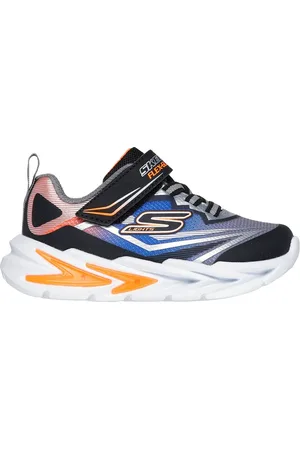 Skechers Chlapci S Lights: Flex-Glow Ultra Shoes v Černá/Stříbrná