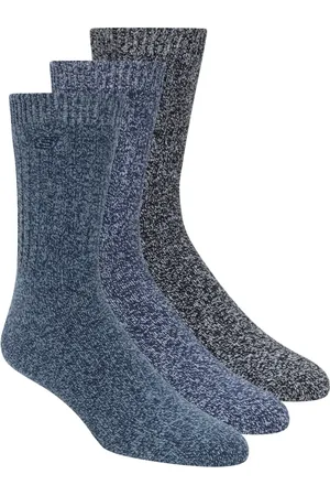 Skechers Muži Super Soft Vysoké boty Crew ponožky - 3 Pack v Modrý/Šedá