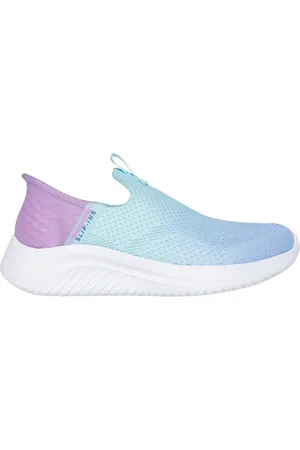 Skechers Dívky Slip-ins: Ultra Flex 3.0 - Color Boost Shoes v Světle Modrá/ Levandule