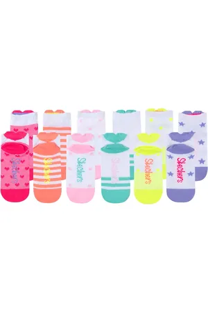 Skechers Dívky 6 Pack Low Cut 3D Heart ponožky