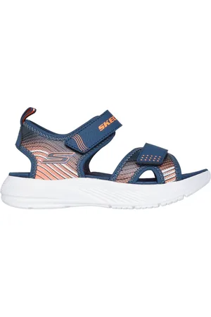 Skechers Chlapci Microspec-Splash sandály v Tmave Modrá/Oranzový