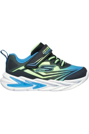 Skechers Chlapci S Lights: Flex-Glow Ultra Shoes v Cerná/Limetková