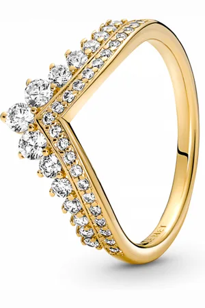 PANDORA Pozlacený prsten Nadčasová tiara 167736C01