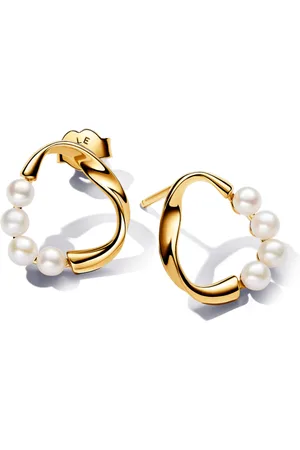 PANDORA ESSENCE pozlacené náušnice s perlami 263276C01