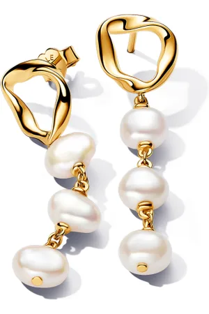 PANDORA ESSENCE pozlacené náušnice s perlami 263263C01