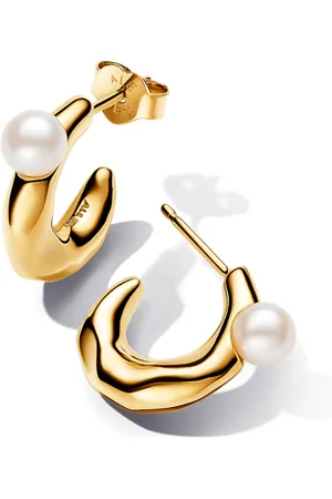 PANDORA ESSENCE pozlacené náušnice s perlami 263261C01