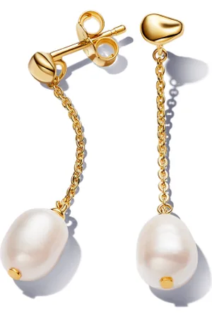 PANDORA ESSENCE pozlacené náušnice s perlami 263313C01