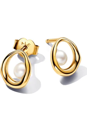 PANDORA ESSENCE pozlacené náušnice s perlami 263295C01