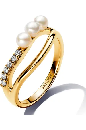PANDORA ESSENCE pozlacený prsten s perlami a zirkony 163258C01