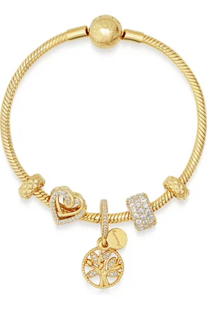 PANDORA Pozlacený náramek Zářivá rodina 568748C00+2x762716C00+762820C01+768661C01+769270C01