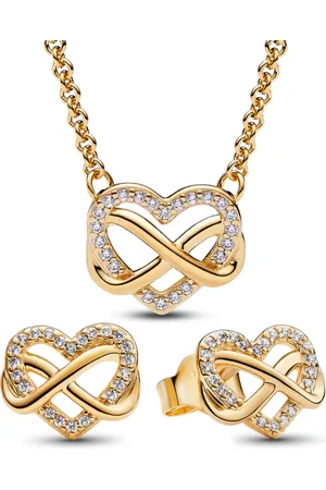 PANDORA Set náhrdelník a náušnice Sparkling Infinity Heart 362666C01-50+262667C01