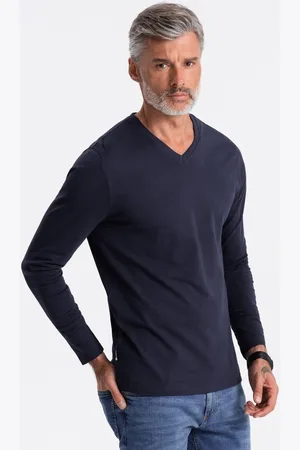 Ombre Clothing Textil Pánské tričko s dlouhým rukávem Avasant navy
