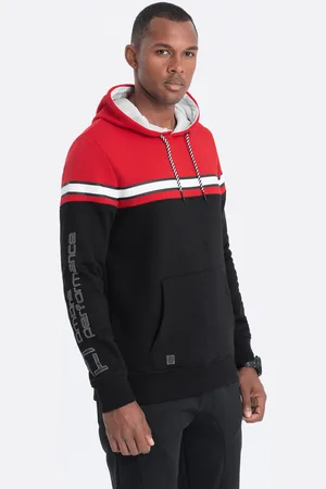 Ombre Clothing Textil Pánská mikina s kapucí Kardred červená
