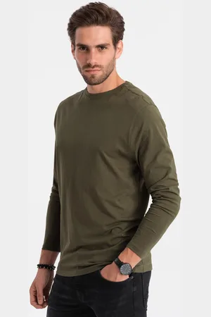 Ombre Clothing Textil Pánské tričko s dlouhým rukávem Eliwn tmavě