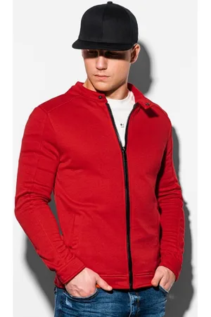 Ombre Clothing Textil Pánská mikina na zip Matteo červená
