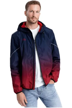 Ombre Clothing Textil Pánská větrovka Silverbutter navy-červená